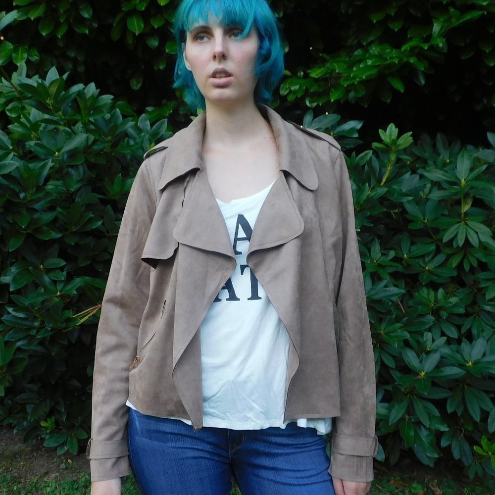 Warehouse One suede-like jacket in camel Size L